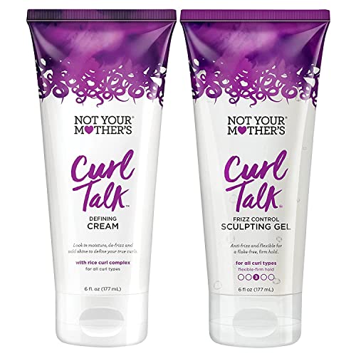 Not Your Mother's Curl Talk Frizz Control Sculpting Gel & Defining Cream (2-Pack) - 6 fl oz Each - Tames Hair Frizz & Maximizes Definition – For All Curly Hair Types