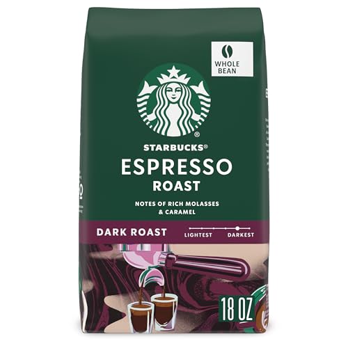 Starbucks Espresso Roast Dark Roast 18 oz. Whole Bean Coffee for $10 + free shipping w/ Prime