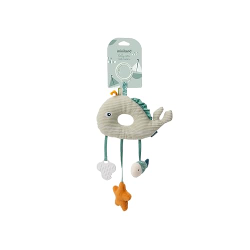 Miniland - Crib Mobile Toy - Sensory Centre for Babies: with Textures and Teether - To Hang or Use Loose (Baby Sea)