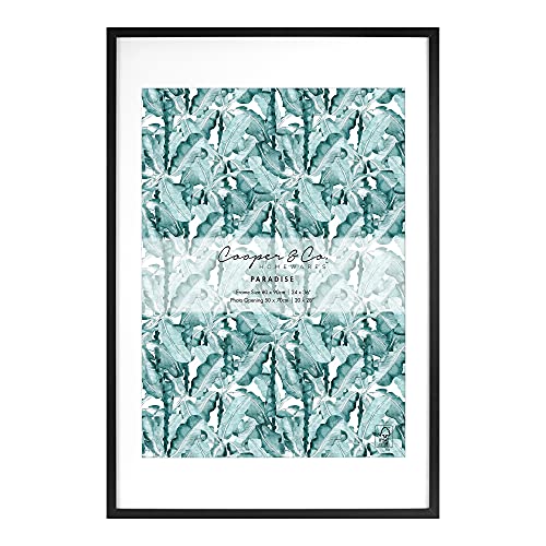 Cooper & Co. 60 x 90 cm Matt to 50 x 70 cm Premium Paradise Wooden Photo Frame, Black...