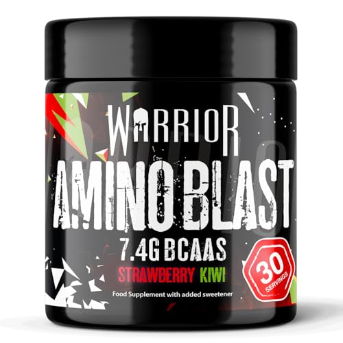 (-17%) Warrior Amino Blast BCAA Pulver 270 g, 30 Portionen – Verzweigtkettige Aminosäuren mit Leucin, Isoleucin & Valin, Intra Workout Aminosäuren Pulver für Muskelaufbau – Erdbeere-Kiwi