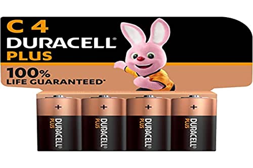 Duracell Plus C-batterijen (4 stuks) - 1,5V-alkaline batterijen - 100% levensduurgarantie - Betrouwbaar voor dagelijks gebruikte apparaten - 0% plastic verpakking - 10 jaar te bewaren - MN1400,