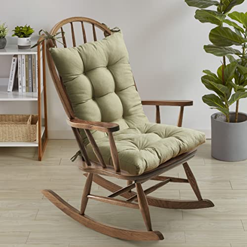 Sweet Home Collection Rocking Chair Cushion Premium Pads Non Skid Slip Backed Set of Upper and Lower with Ties