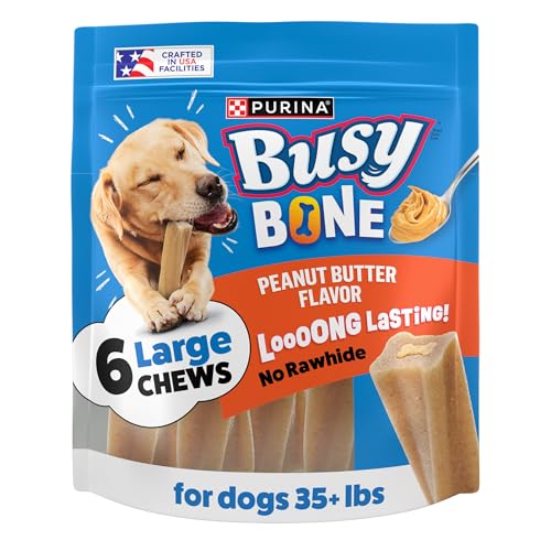 Purina Busy Bone Adult Dog Chew Bone Treats, Peanut Butter - 6 ct. Pouch