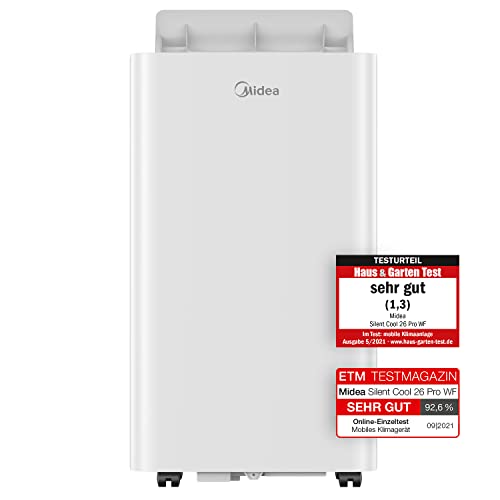 (-36%) Midea Mobiles Klimagerät Silent Cool 26 Pro WF, 3-in-1 Klimaanlage mit Abluftschlauch, Kühlen&Entfeuchten&Ventilieren, 9000 BTU, 2.6kW, für Räume ca. 80m³(32㎡), EEK A