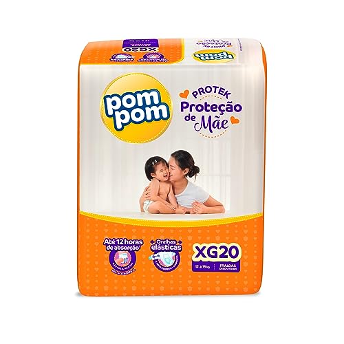 RECORRÊNCIA Fralda Pom Pom Protek Proteção de Mãe XG 20 Unidades