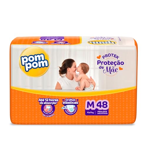 Fralda Pom Pom Protek M, 48 Unidades | Proteção de Mãe, Mega
