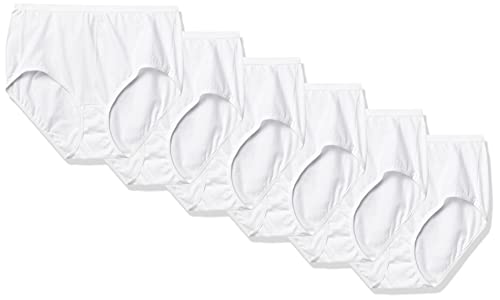Hanes Ultimate womens (Pack of 6) Breathable Cotton Panty Briefs, White, White, White, White, White, White, 7 US
