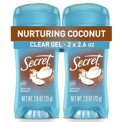 Secret Fresh Clear Gel Antiperspirant and Deodorant for Women, Coconut Scent, 2.6 oz each, Pack of 2