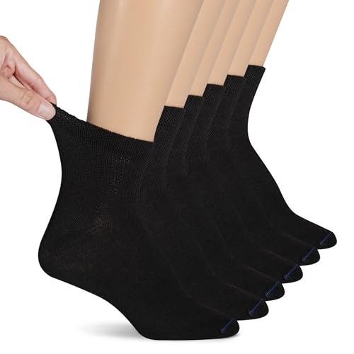 Dr. Scholl's Women's Diabetes & Circulator - 4 6 Pair Packs Socks, Black, 6.5-12 US