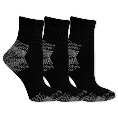 Dr. Scholl's Women Advanced Relief Blisterguard - 2 & 3 Pair Packs Non-binding Cushioned Moisture Management Socks, Black, 4-10 US