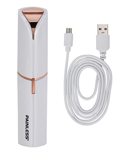 Facial Hair Removal for Women, Electric Painless Rechargeable Facial Hair Remover for Face, Lip, Chin with 2 x Replaceme