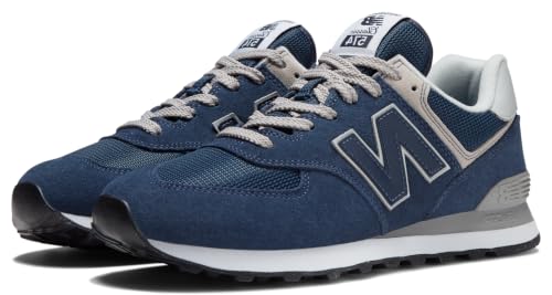 New Balance Tênis masculino 574 Core, Azul-marinho/branco, 8.5