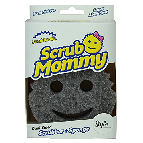 Scrub Daddy Scrub Mommy Cleaning Sponges - Dual Sided Non Scratch Sponge Scourers, Smiley Kitchen Sponges for Dishwashing & Bathroom, FlexTexture Dish Scrubber Sponge, Style Single Pack