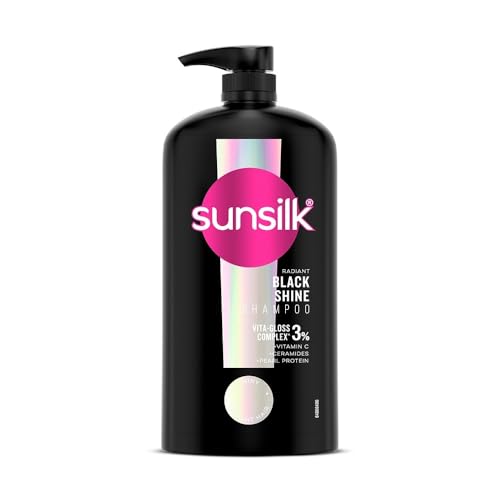 Sunsilk Stunning Black Shine Shampoo 1 L|| With Amla + Oil & Pearl Protein|| Gives Shiny|| Moisturised and Fuller Hair - Paraben Free
