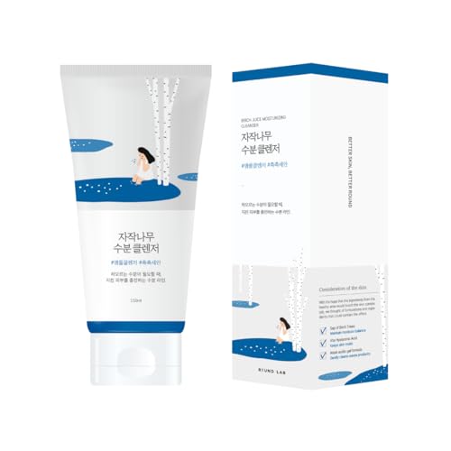 ROUND LAB Birch Juice Moisturizing Cleanser | Unclogs hidden sebum, Clears away dead skin cells., Soothing, Low pH, Gel Type Cleanser (5.07 fl.oz)