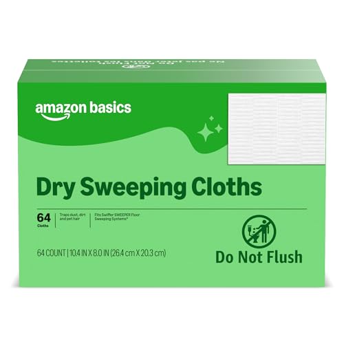Amazon Basics Dry Sweeping Cloths For Floor Cleaning Pet Hair Dust