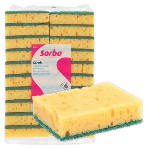 ⚡ BLITZDEAL (-63%) Sorbo Scheuerschwämme Set 20, Starke Scheuerseite und Saugfähige Viskose