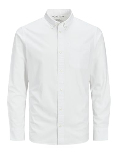 🔥 STARKER PREIS (-50%) JACK & JONES Herren Jprblubrook Oxford Shirt L/S Noos Hemd, Weiß, L EU