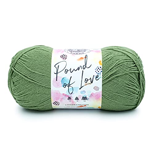 Lion Brand Yarn Pound of Love, Large Value Yarn for Knitting, Crochet, and Crafts, Olive, 1 Pack