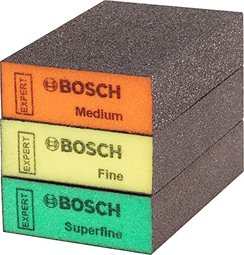 (-57%) Bosch 3X EXPERT S471 Standard Schleifschwämme (für Farbe auf Holz, Weichholz, Ø 69 x 97 x 26 mm, Mittel/Fein/Superfein, Professional Zubehör Handschleifen)