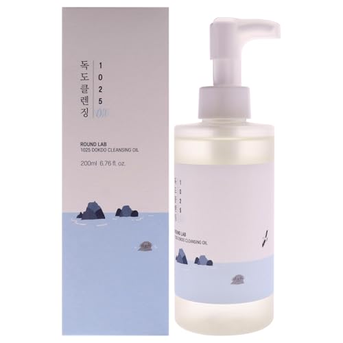 ROUND LAB 1025 Dokdo Cleansing Oil 6.76 Fl Oz, Facial Oil Cleanser for Face, Deep Pore Cleansing, Makeup Blackhead Impurities Remover, Easy to Wash Off No Oily Residue, Korean Skin Care