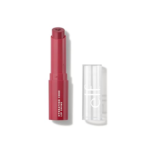 e.l.f. Hydrating Core Lip Shine, Lip Balm For A Sheer Tint Of Color & Soft Shine, Infused With Moisturizing Vitamin E, Vegan & Cruelty-Free, Lovely