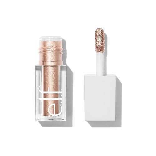 e.l.f. Liquid Metallic Eyeshadow, Gel Formula, Multi-Dimensional Finish For Bold Eye Looks, One-Swipe Coverage, Vegan & Cruelty-Free, Moon, 0.1 Fl Oz