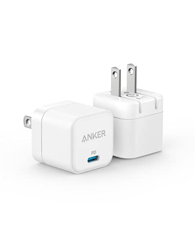 Anker USB C Charger with Foldable Plug, 20W USB C Charger Block for iPhone 17/16 /15 and More Series, Galaxy, Pixel, iPad (2, Pack Cable Not Included)