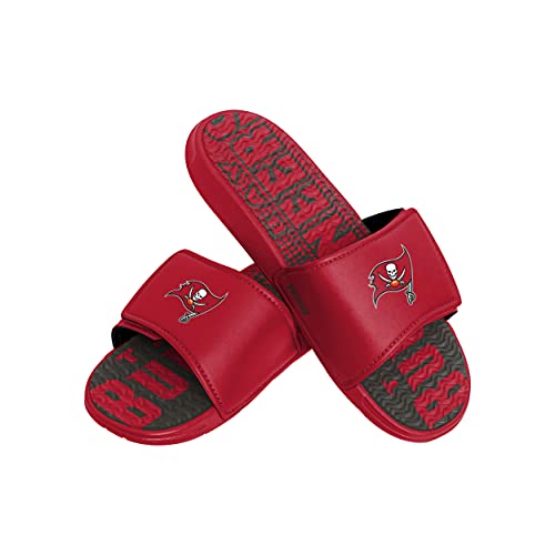 FOCO Men's NFL Team Logo Athletic Gel Sandal Slides, Gradient Wordmark, 11-12