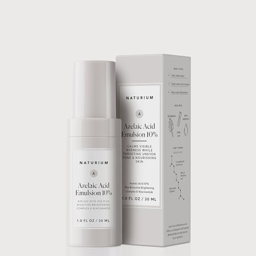 Naturium Azelaic Acid Emulsion 10% Plus Bioactive Complex & Niacinamide, Anti-Aging Skin Care, 1 oz