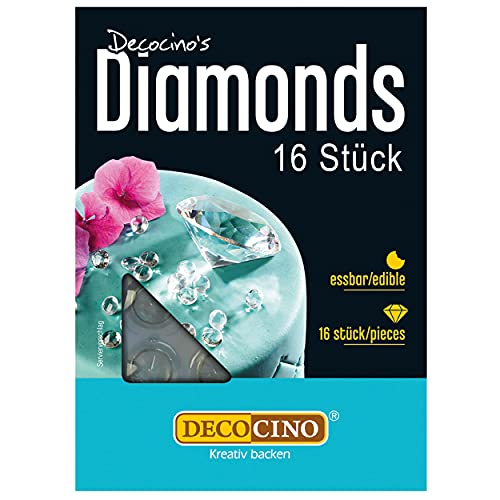 ⚡ BLITZDEAL (-50%) DECOCINO Essbare Diamanten weiß 16 Stück Zuckerdekor
