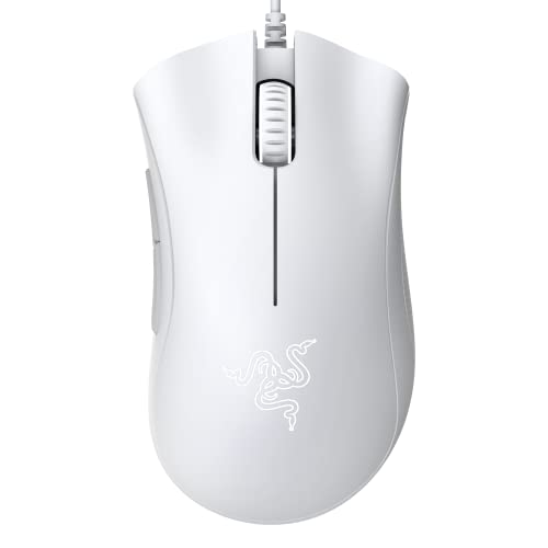 Razer DeathAdder Essential Gaming Mouse: 6400 DPI Optical Sensor - 5 Programmable Buttons - Mechanical Switches - Rubber Side Grips - Mercury White US