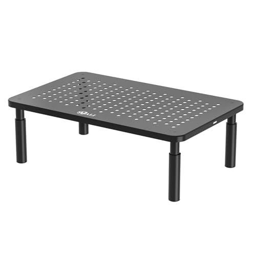 WALI Computer Monitor Stand for Desk, Adjustable Laptop Riser, Desk Monitor Stand Underneath Storage for Office, Home, S