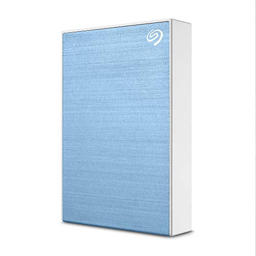 Seagate One Touch 4TB External HDD with Password Protection – Light Blue, for Windows and Mac, with 3 yr Data Recovery Services, (STKZ4000402)