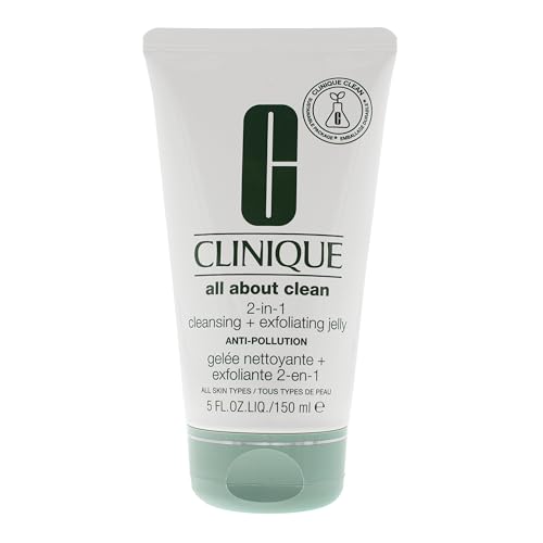 Clinique All About Clean 2-in-1 Cleansing + Exfoliating Jelly, Face Wash & Exfoliator With Salicylic Acid For All Skin Types, 5 Fl Oz