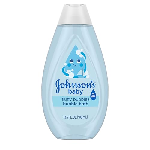 Johnson's Baby Bubble Bath for Gentle Baby Skin Care, Tearless Baby Bubble Bath Gently Cleanses Baby’s Delicate Skin, Hypoallergenic, Tear, Dye, Paraben & Sulfate-Free, 13.6 fl. oz