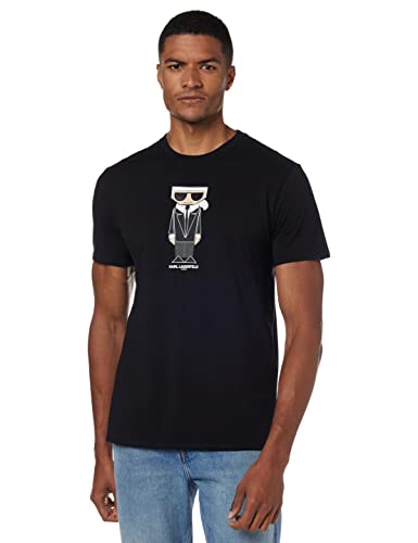 Karl Lagerfeld Paris T, Kocktail Karl, Short Sleeve Crew Neck Men’s Shirt, Black, XL