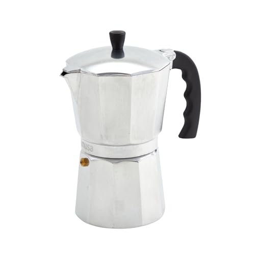 IMUSA 12-Cup Stovetop Espresso Maker, Cast Aluminum Coffee Maker, Cuban Coffee Brewer, Moka Pot Style, Portable Coffee Maker for Home, Camping, or Travel