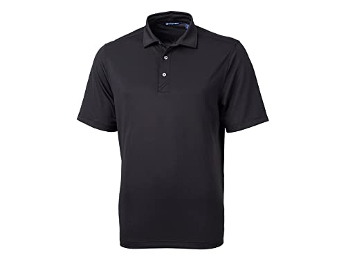 Cutter & Buck mens Short Sleeve Virtue Eco Pique Recycled Polo Shirt, Black, Large US