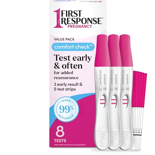 FIRST RESPONSE Comfort Check Pregnancy Test, 8 Count, Pink & White