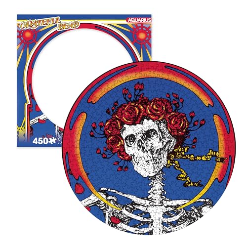 Aquarius Grateful Dead Skull & Roses Record Disc Puzzle (450 Piece Jigsaw Puzzle) - Glare Free - Precision Fit - Officially Licensed Merchandise & Collectibles - 12x12 in