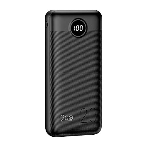 I2GO, Carregador Portátil (Power Bank) Ultra Rápido 20000mAh, Power Delivery 20W, 2 Saídas USB + 1 Saída/Entrada USB-C, ...
