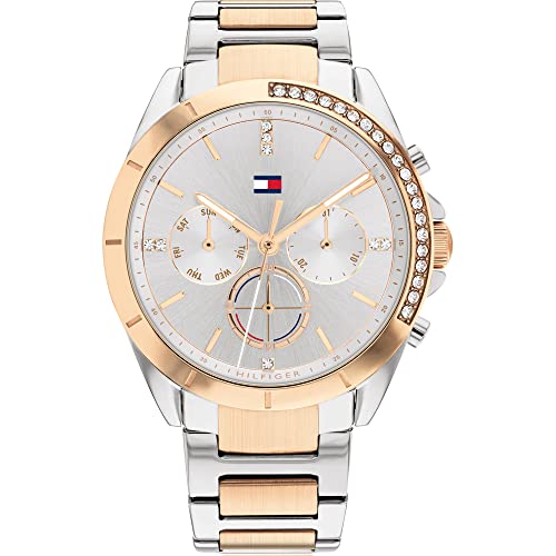 ⚡ BLITZDEAL (-52%) Tommy Hilfiger Multi Zifferblatt Quarz Uhr für Damen mit Edelstahlarmband - Erhältlich aus Gold oder Silber