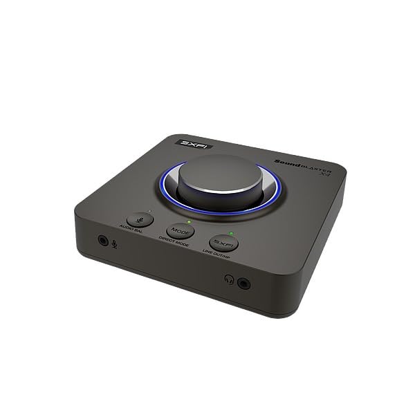 Creative Sound Blaster X4 Hi-Res 24bit/192kHz DAC USB Externo y Tarjeta de Sonido Amp, Multicanal, Sonido Surround Discreto 7.1, Entrada de Cascos para PC, Mac