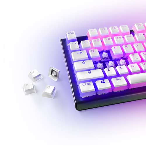SteelSeries PRISMCAPS - Double Shot Pudding-Style Keycaps - Durable PBT Thermoplastic - Compatible with a Wide Range of Mechanical Keyboards - White