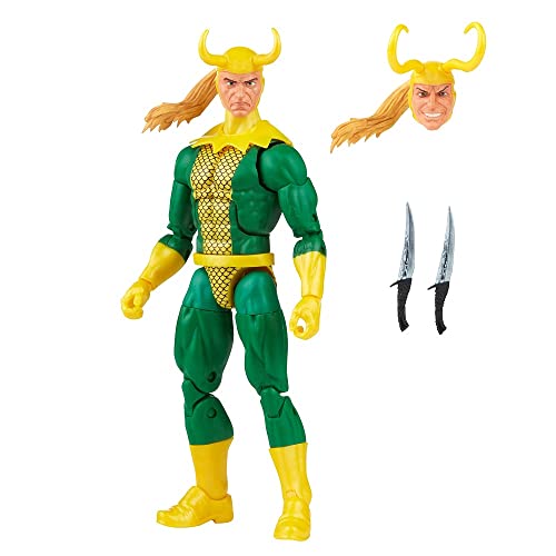 Marvel Legends Series Loki 6-inch Retro Packaging Action Figure Toy, 3 Accessories