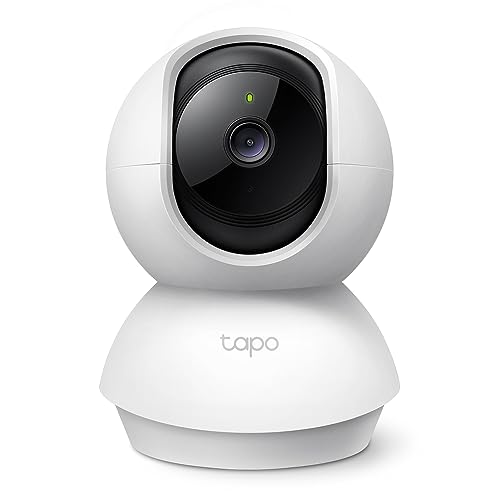 Tapo C210 - Cámara IP WiFi 360° Cámara de Vigilancia 2K (3MP),Visión Nocturna Admite Tarjeta SD hasta 512 GB, Detección y Seguimiento de Movimiento, Control Remoto, Compatible con Alexa