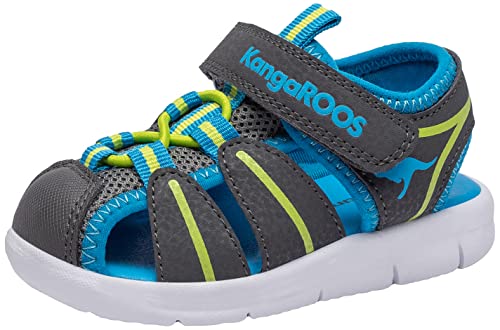 🔥 STARKER PREIS (-54%) KangaROOS Unisex Kinder K-tiffy Sandale, Steel Grey/Lime, 30 EU