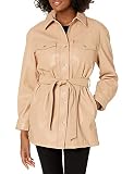 Levi's Women's Faux Leather Belted Shirt Jacket (Standard & Plus Sizes), Biscotti, 2X